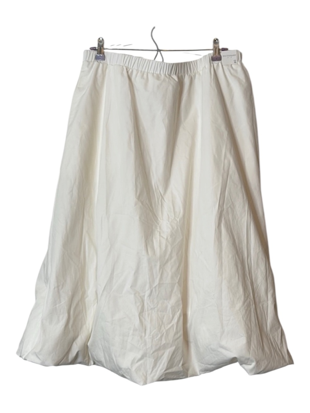 Dictionary White Cotton Bubble Hem Midi Skirt XL